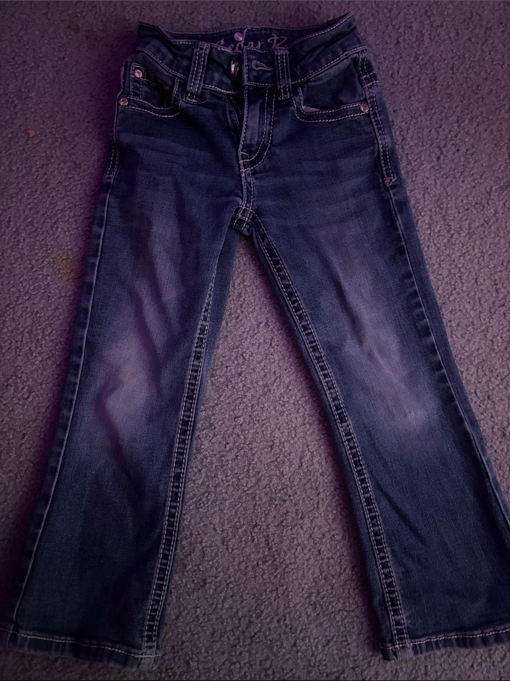Kids Cedar Rose Dark Blue Flare Jeans